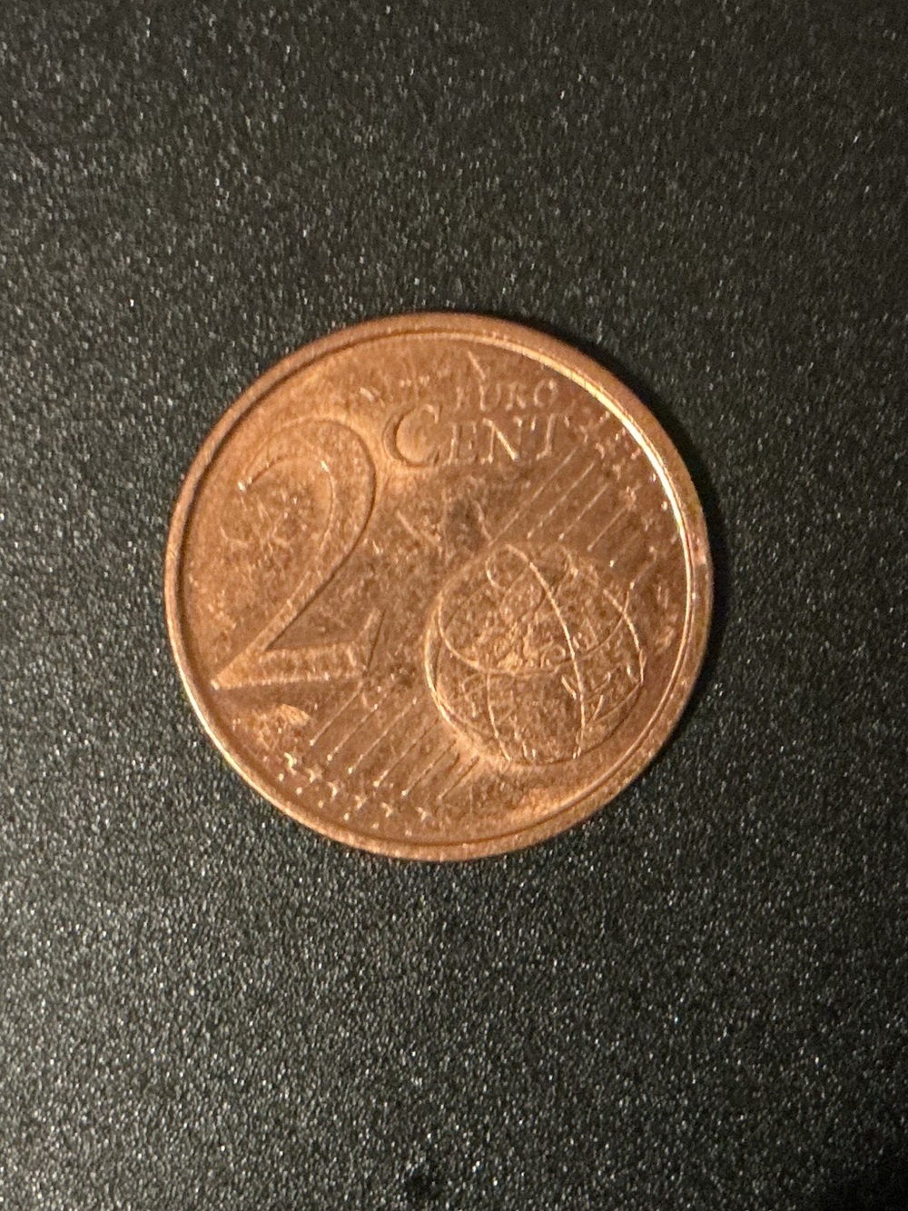 2 Cent Spanish Euro Coin from 2000, very lightly circulated